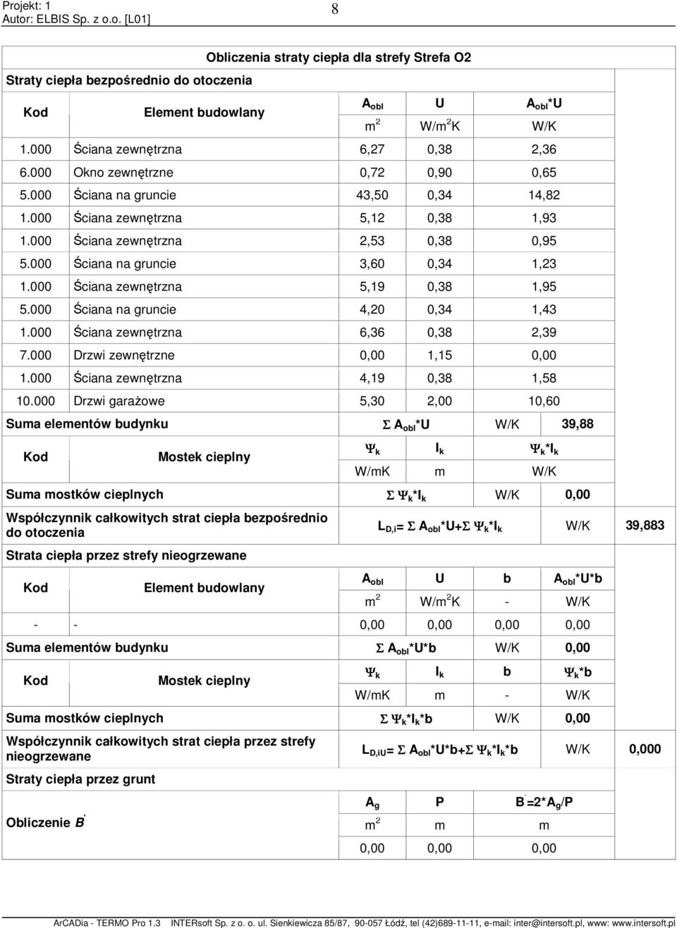 Ściana na gruncie 4,2,34 1,43 1. Ściana zewnętrzna 6,36,38 2,39 7. Drzwi zewnętrzne, 1,15, 1. Ściana zewnętrzna 4,19,38 1,58 1.