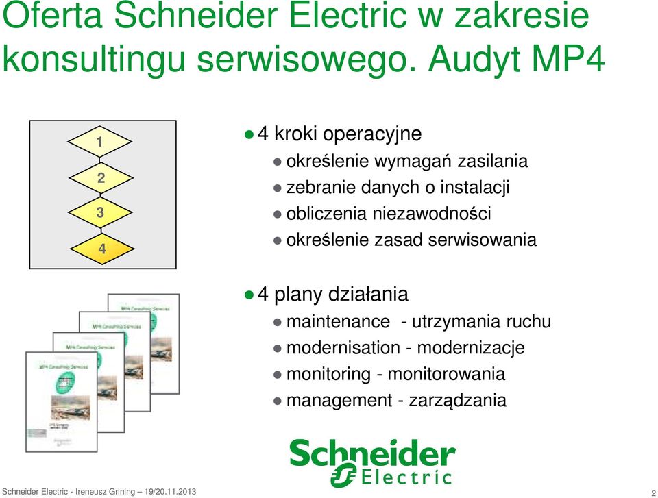 instalacji obliczenia niezawodności określenie zasad serwisowania 4 plany działania