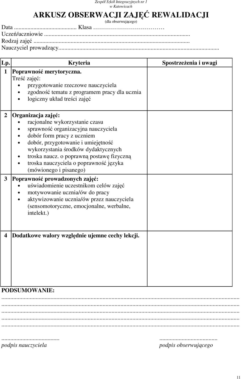 nauczyciela dobór form pracy z uczniem dobór, przygotowanie i umiejętność wykorzystania środków dydaktycznych troska naucz.