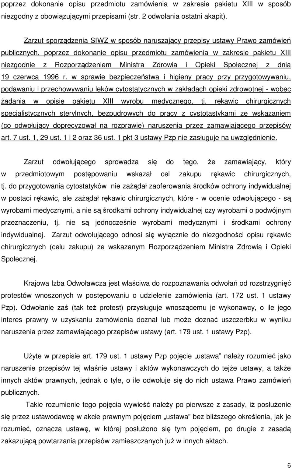 Zdrowia i Opieki Społecznej z dnia 19 czerwca 1996 r.