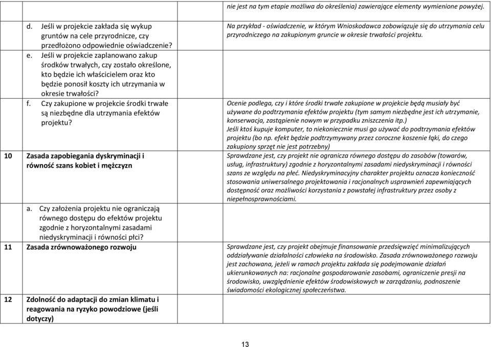 Czy zakupione w projekcie środki trwałe są niezbędne dla utrzymania efektów projektu?