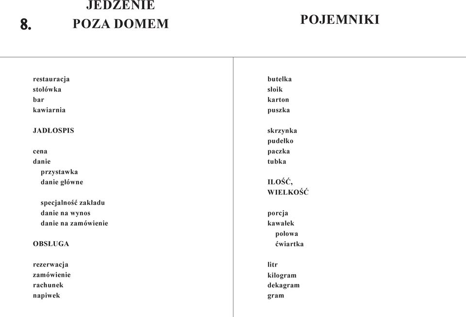 na wynos danie na zamówienie OBSŁUGA skrzynka pudełko paczka tubka ILOŚĆ, WIELKOŚĆ