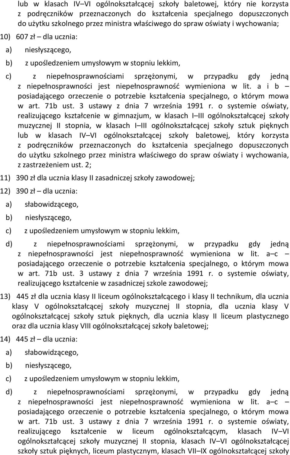 pięknych lub w klasach IV VI ogólnokształcącej szkoły baletowej, który korzysta z podręczników przeznaczonych do kształcenia specjalnego dopuszczonych do użytku szkolnego przez ministra właściwego do