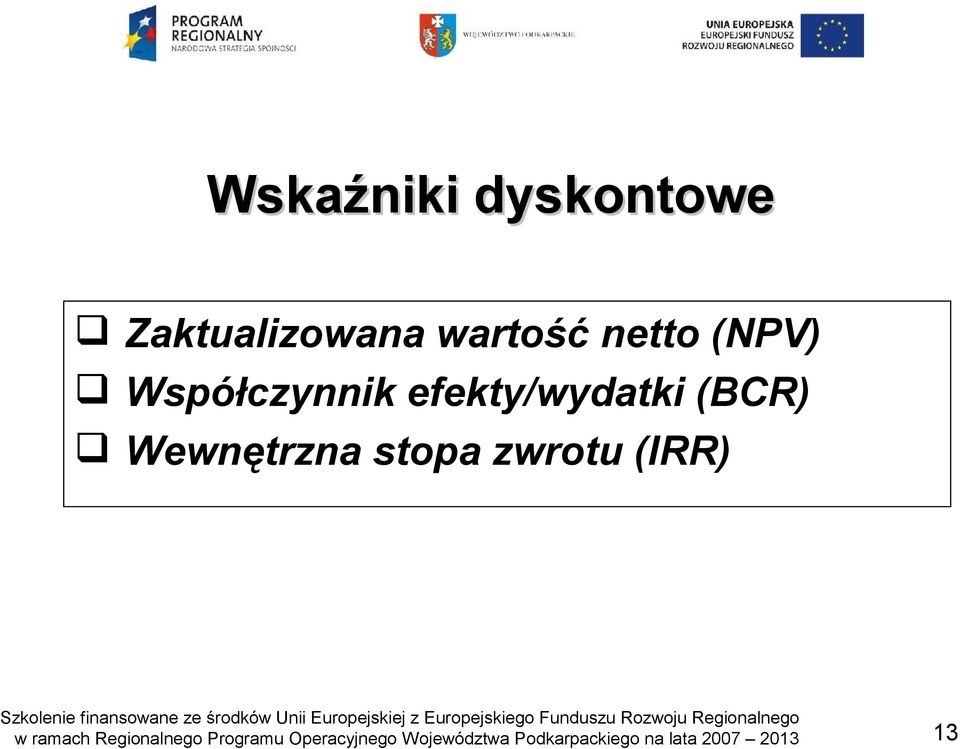 (NPV) Współczynnik