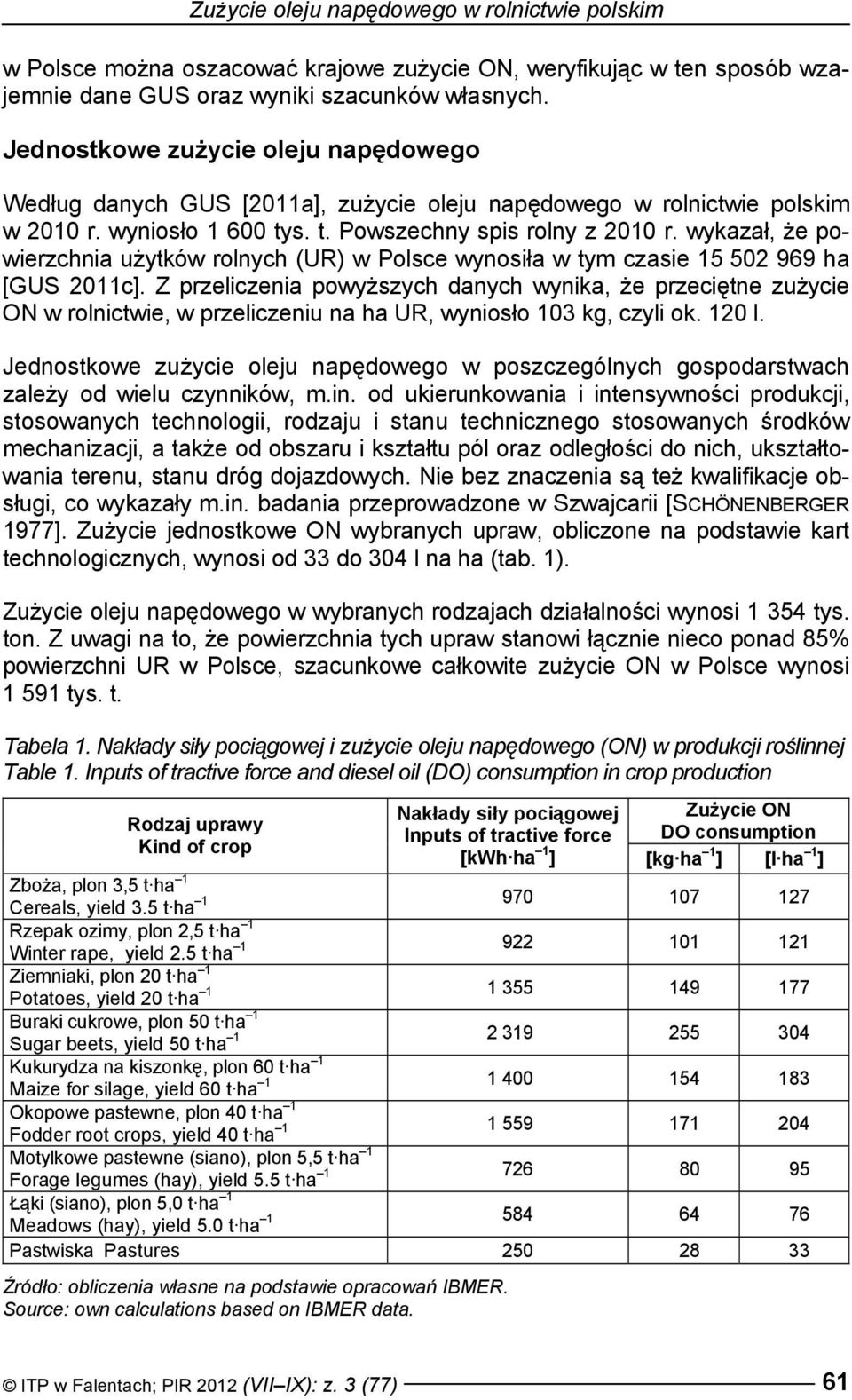 wykazał, że powierzchnia użytków rolnych (UR) w Polsce wynosiła w tym czasie 15 502 969 ha [GUS 2011c].