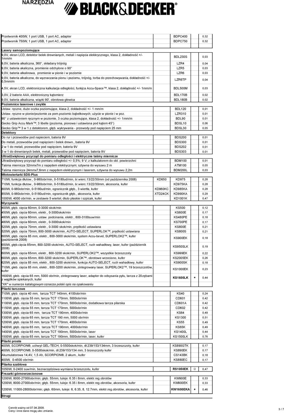 bateria alkalinowa, promienie w pionie i w poziomie LZR6 0,03 9,0V, bateria alkaliczna, do wyznaczania pionu i poziomu, trójnóg, torba do przechowywania, dokładność +/- 0,5mm/m LZR6TP 0,04 4,5V,