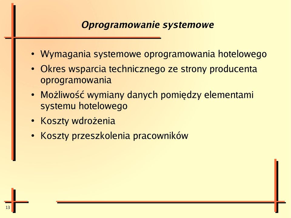 oprogramowania Możliwość wymiany danych pomiędzy elementami