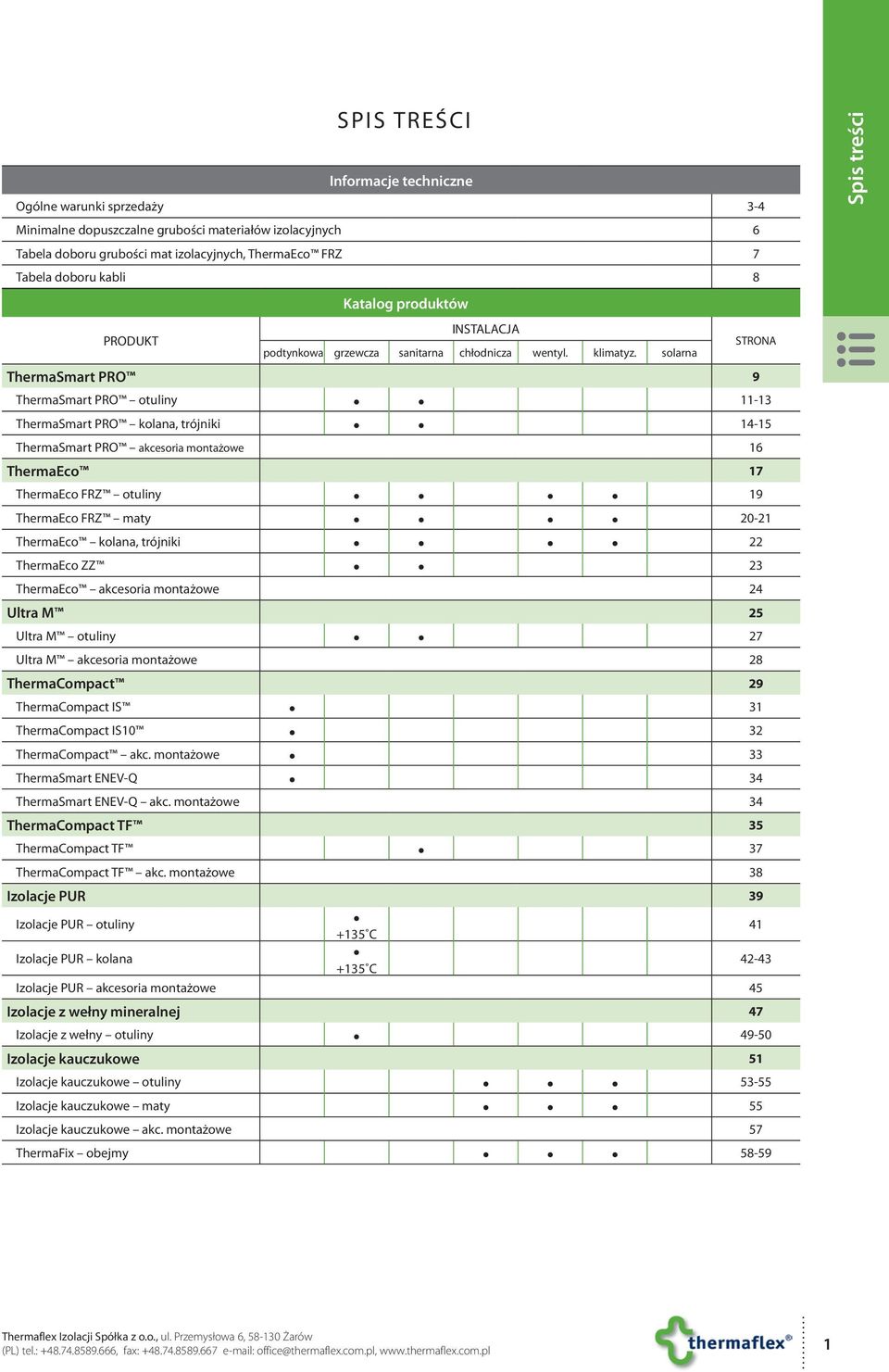 solarna ThermaSmart PRO 9 ThermaSmart PRO otuliny 11-13 ThermaSmart PRO kolana, trójniki 14-15 ThermaSmart PRO akcesoria montażowe 16 ThermaEco 17 ThermaEco FRZ otuliny 19 ThermaEco FRZ maty 20-21