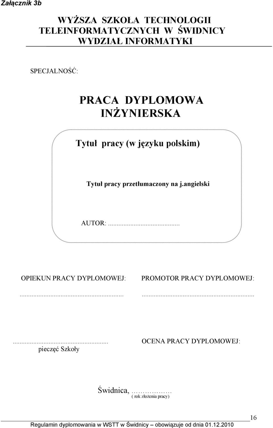 Tytuł pracy przetłumaczony na j.angielski AUTOR:.