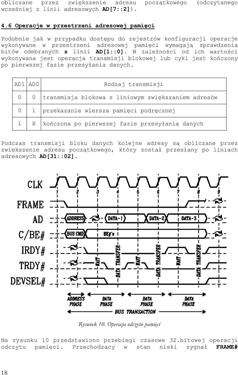 AD0 Rodzaj transmisji 0 0 0 1 1 X ) adresowych