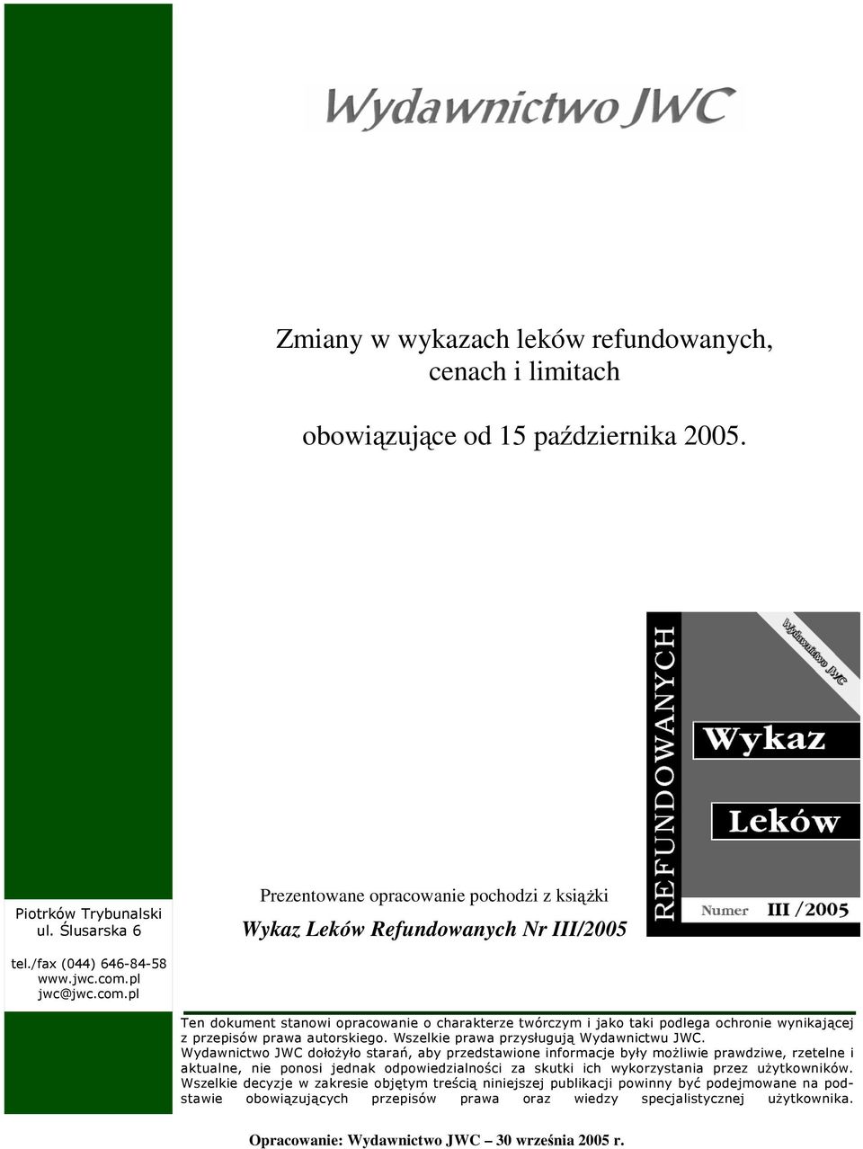 //0*/*'1/'21 3 Prezentowane opracowanie pochodzi z