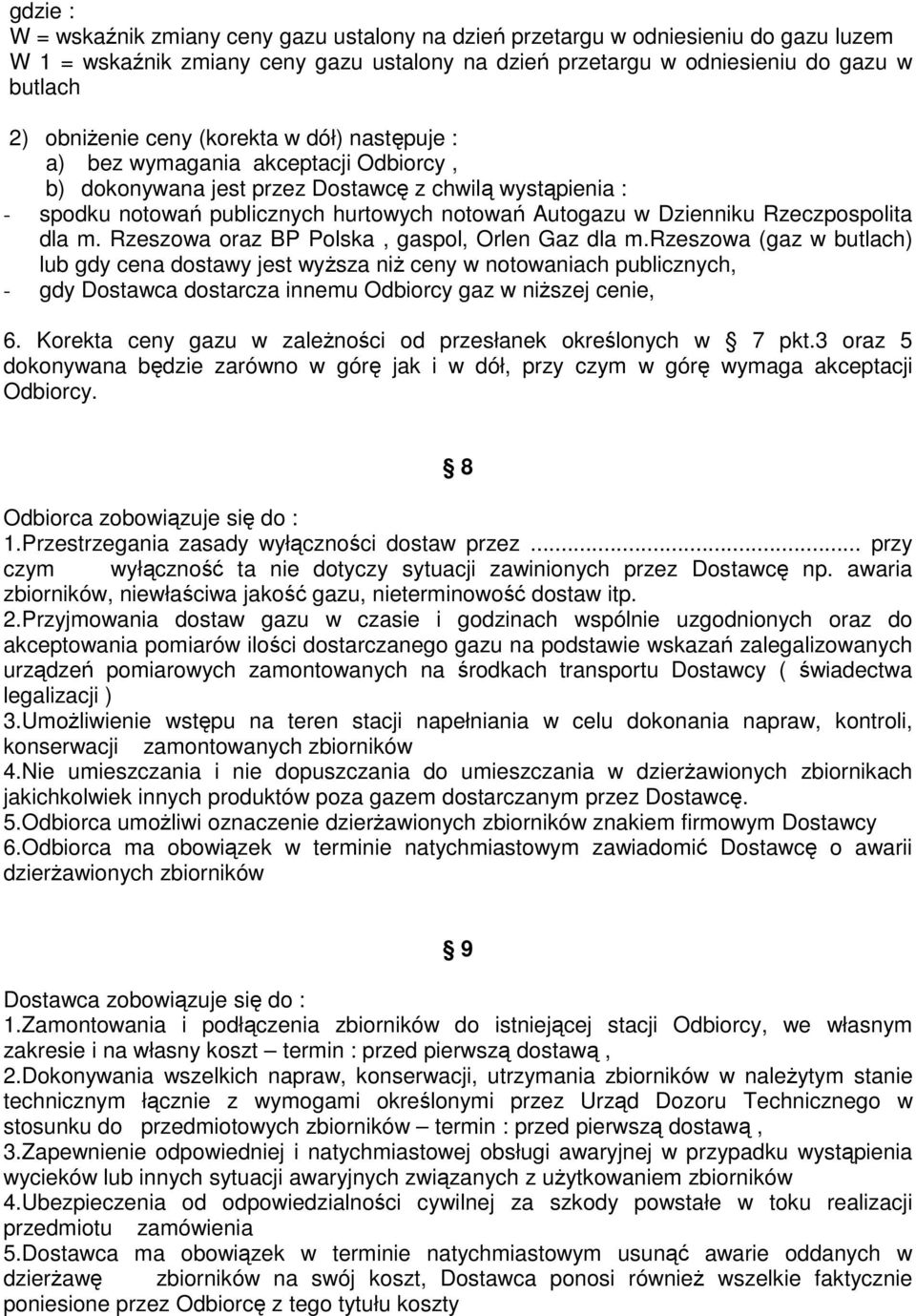 Rzeczpospolita dla m. Rzeszowa oraz BP Polska, gaspol, Orlen Gaz dla m.