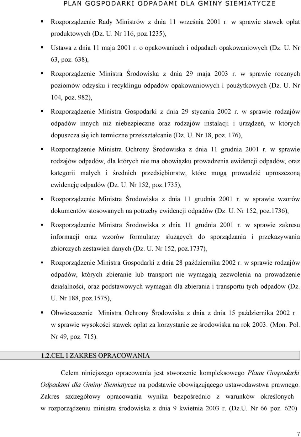 982), Rozporządzenie Ministra Gospodarki z dnia 29 stycznia 2002 r.