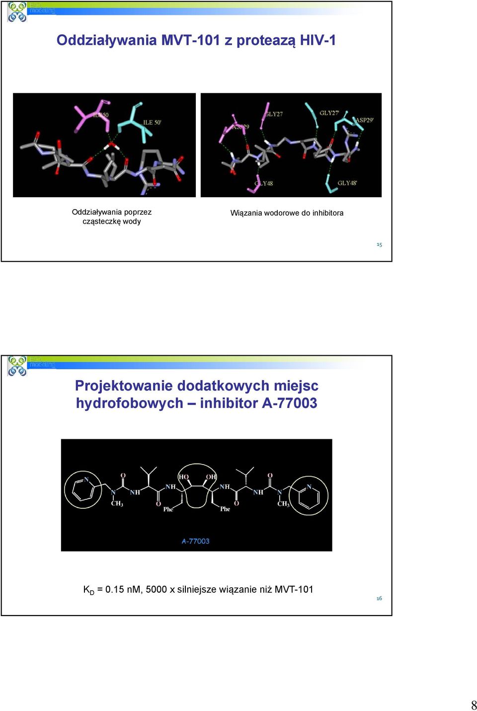 Projektowanie dodatkowych miejsc hydrofobowych inhibitor