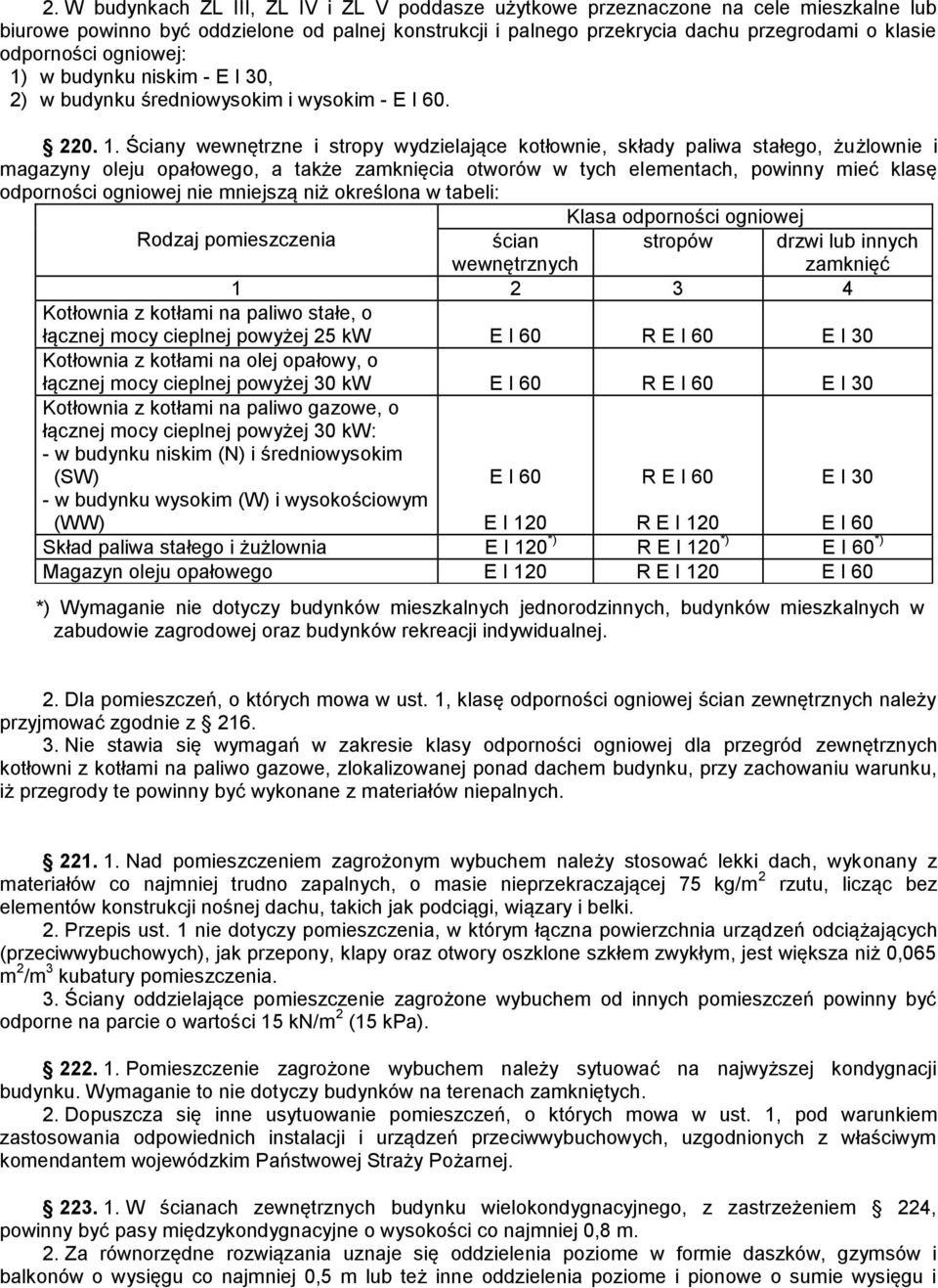 w budynku niskim - E I 30, 2) w budynku średniowysokim i wysokim - E I 60. 220. 1.