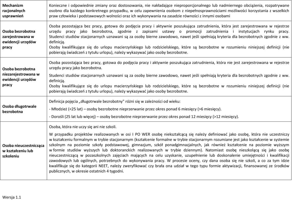 konkretnego przypadku, w celu zapewnienia osobom z niepełnosprawnościami możliwości korzystania z wszelkich praw człowieka i podstawowych wolności oraz ich wykonywania na zasadzie równości z innymi