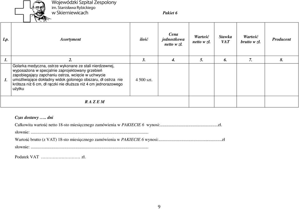 zapchaniu ostrza, wcięcie w uchwycie umożliwiające dokładny widok golonego obszaru, dł ostrza nie krótsza niż 6 cm, dł