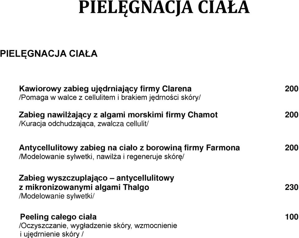 z borowiną firmy Farmona 200 /Modelowanie sylwetki, nawilża i regeneruje skórę/ Zabieg wyszczuplająco antycellulitowy z