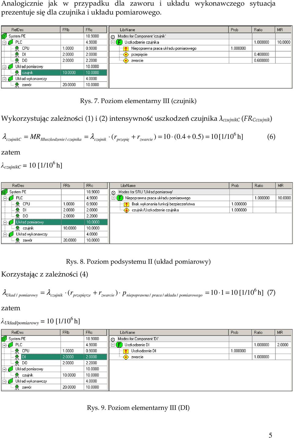 czujka czujk ( rprzepę + r ) 0 (0.4 + 0.5) 0[/0 6 h] (6) czujkc 0 [/0 6 h] Rys. 8.