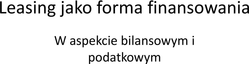 finansowania W