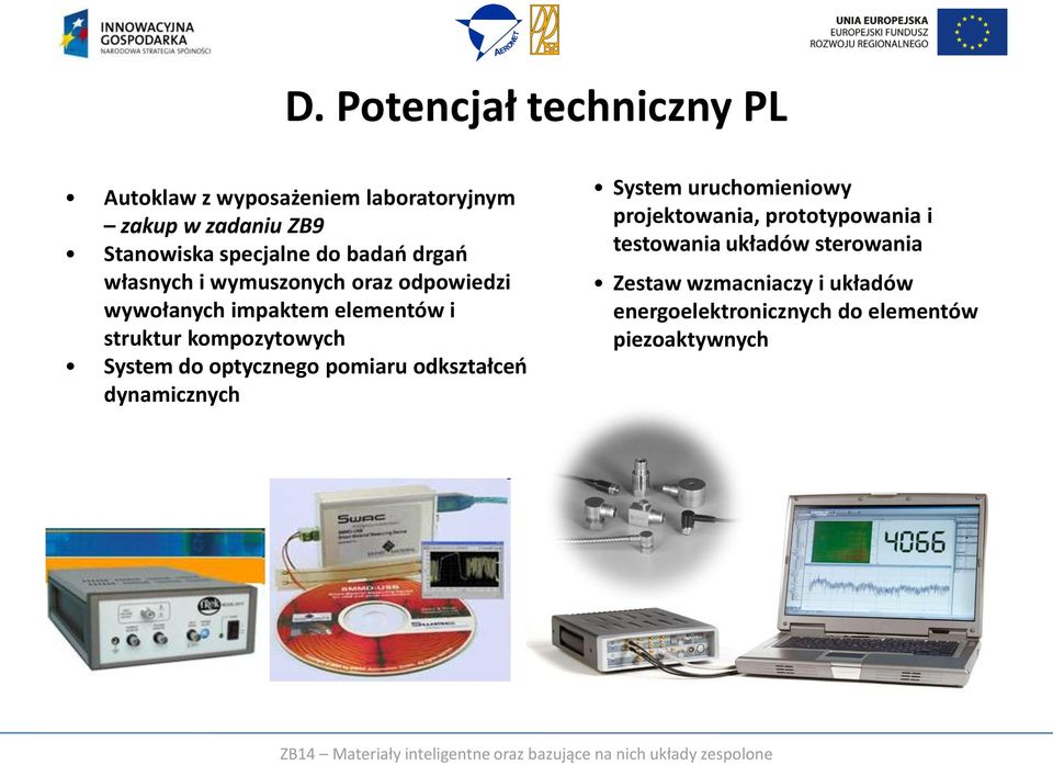 kompozytowych System do optycznego pomiaru odkształceo dynamicznych System uruchomieniowy projektowania,