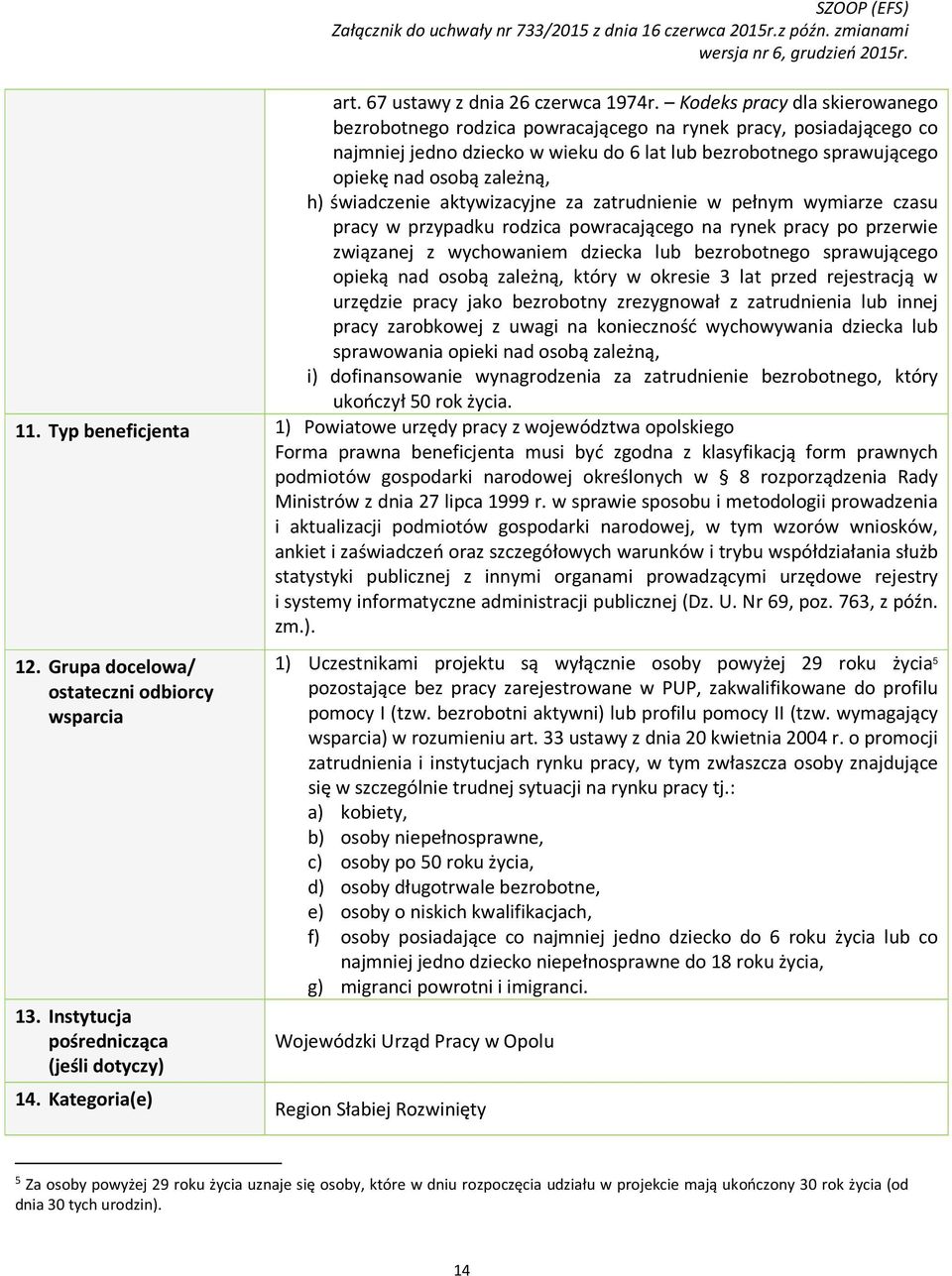 świadczenie aktywizacyjne za zatrudnienie w pełnym wymiarze czasu pracy w przypadku rodzica powracającego na rynek pracy po przerwie związanej z wychowaniem dziecka lub bezrobotnego sprawującego