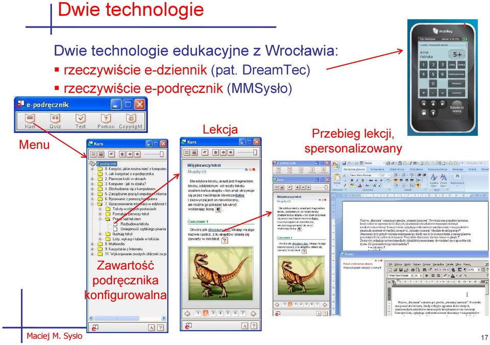DreamTec) rzeczywiście e-podręcznik (MMSysło) Menu