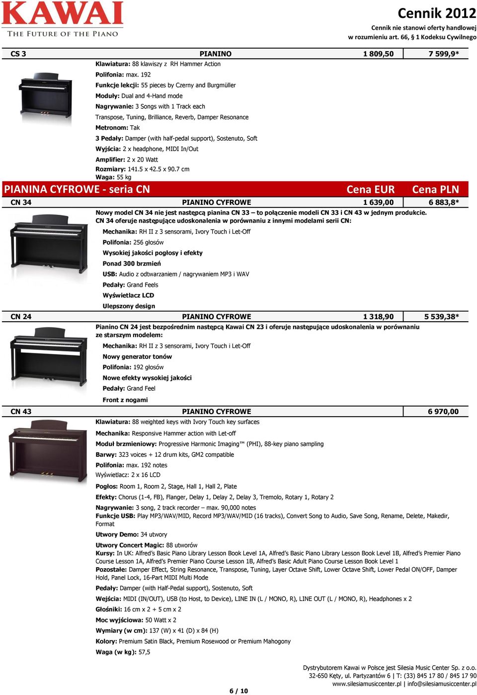 Sostenuto, Soft Wyjścia: 2 x headphone, MIDI In/Out Amplifier: 2 x 20 Watt Rozmiary: 141.5 x 42.5 x 90.