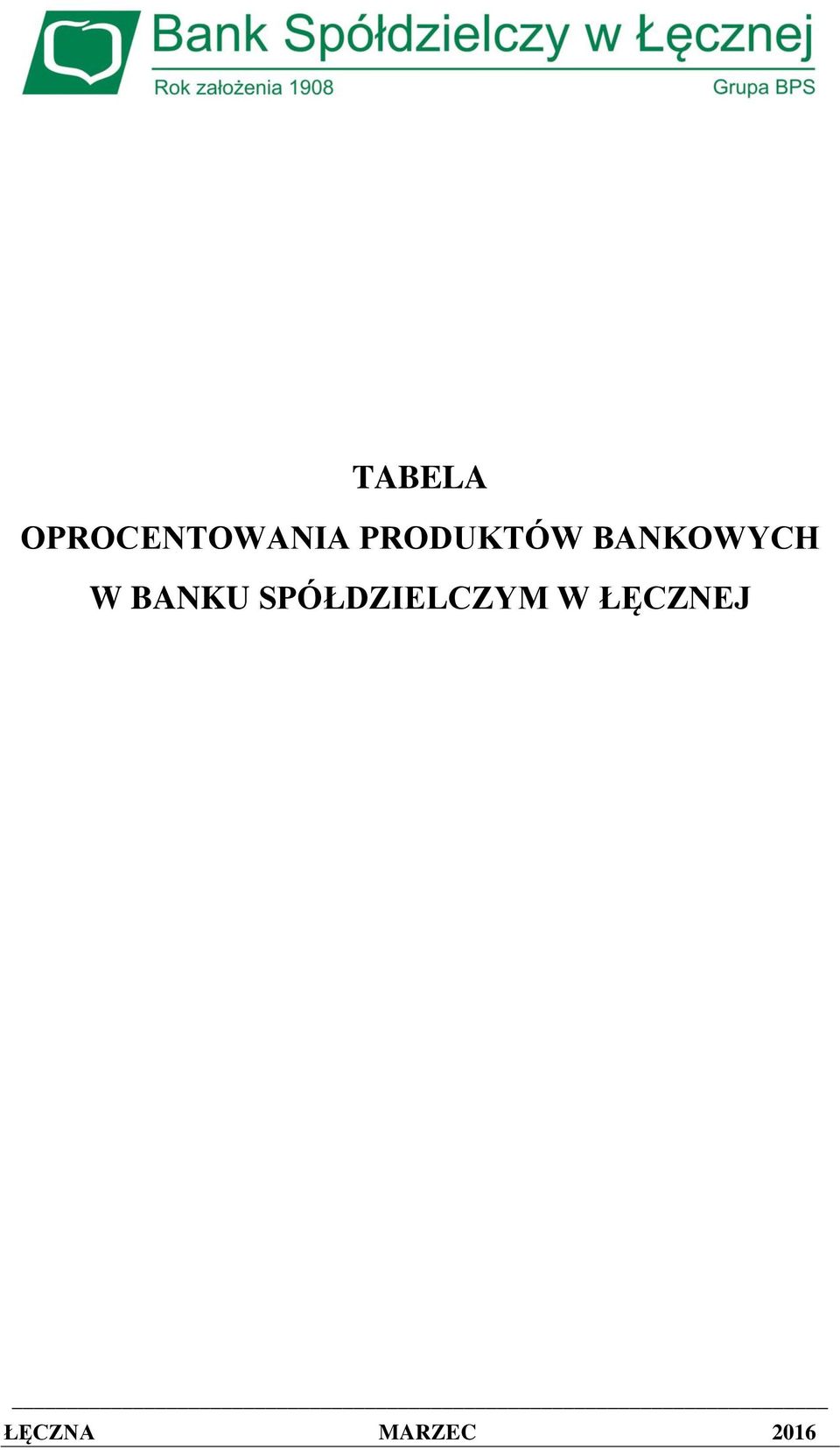 BANKU SPÓŁDZIELCZYM W