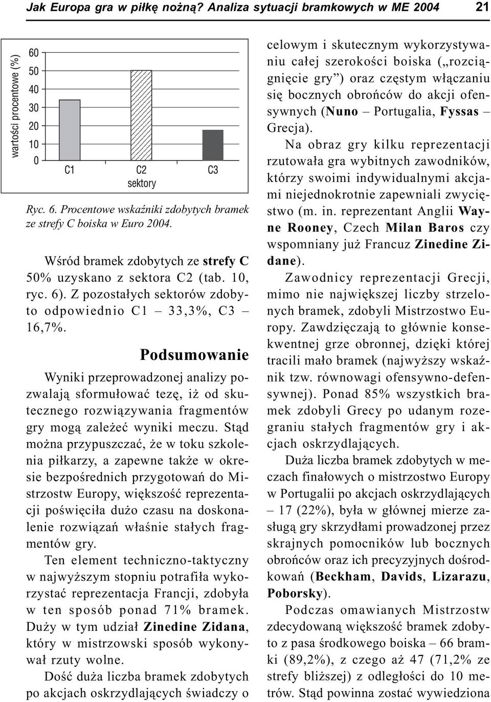 Podsumowanie Wyniki przeprowadzonej analizy pozwalaj¹ sformu³owaæ tezê, i od skutecznego rozwi¹zywania fragmentów gry mog¹ zale eæ wyniki meczu.