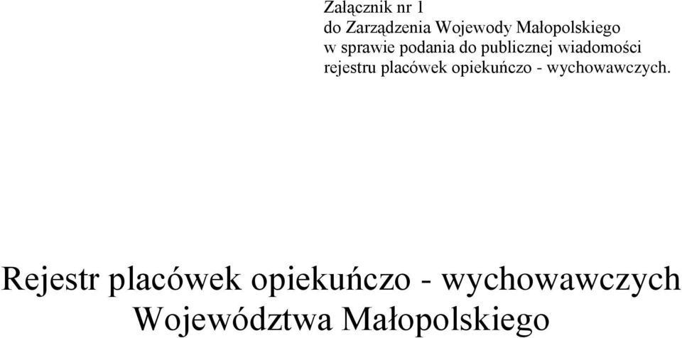 plcówek opiekuńczo - wychowwczych.