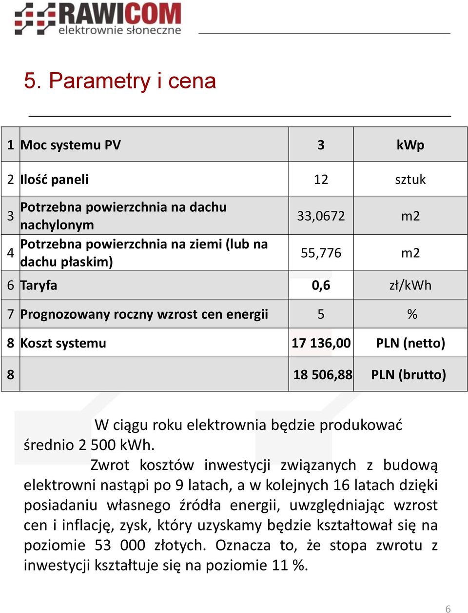 produkowad średnio 2 500 kwh.