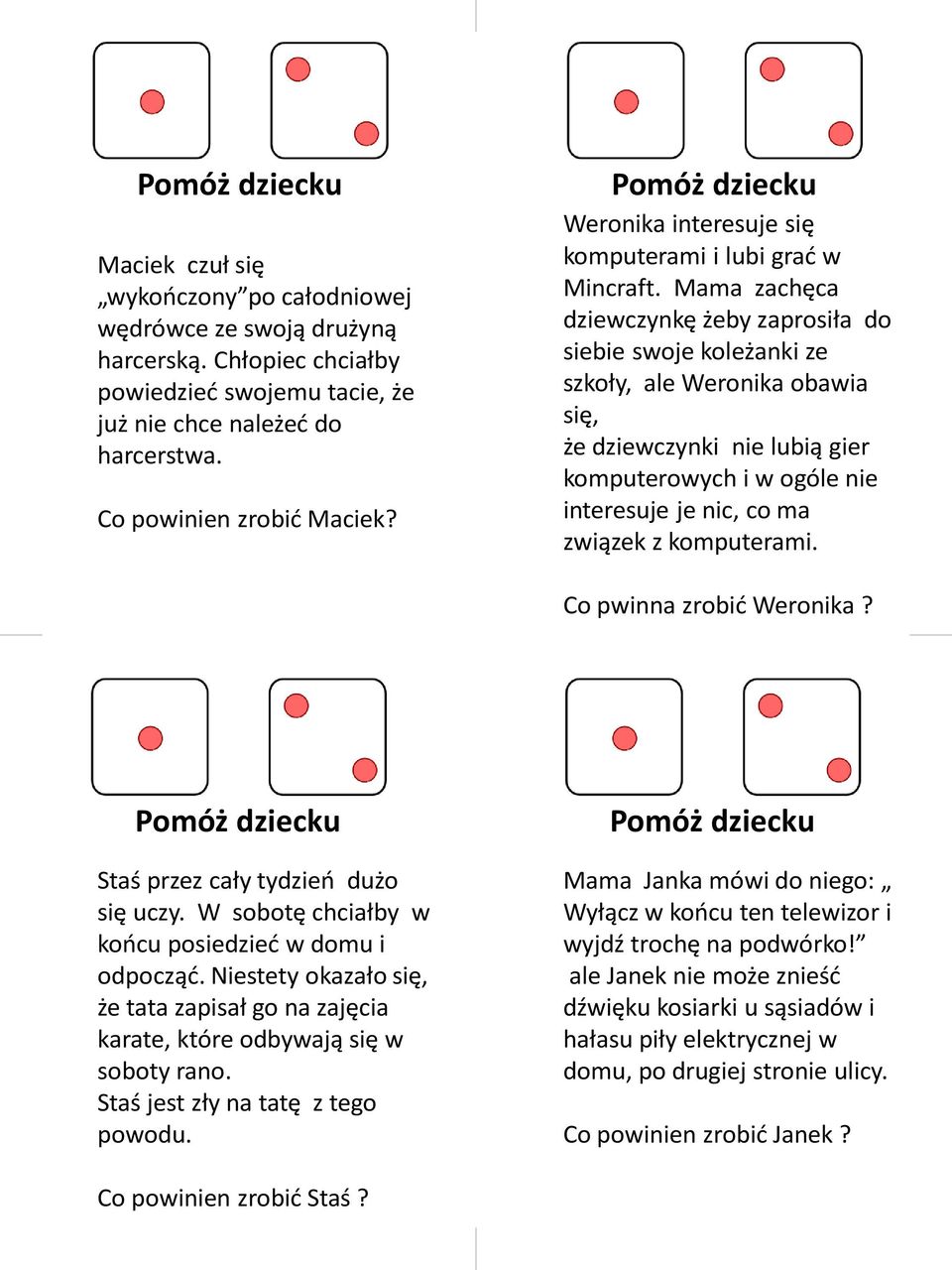 Mama zachęca dziewczynkę żeby zaprosiła do siebie swoje koleżanki ze szkoły, ale Weronika obawia się, że dziewczynki nie lubią gier komputerowych i w ogóle nie interesuje je nic, co ma związek z