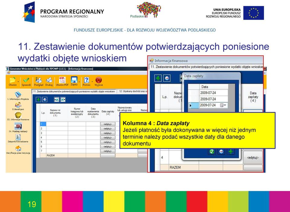 Jeżeli płatność była dokonywana w więcej niż jednym