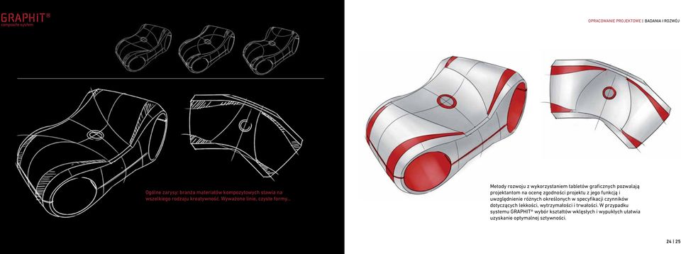 Wyważone linie, czyste formy Metody rozwoju z wykorzystaniem tabletów graficznych pozwalają projektantom na ocenę zgodności