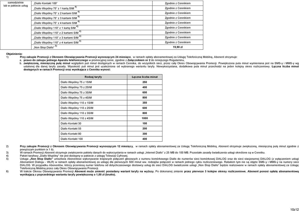 prawo do zakupu jednego Aparatu telefonicznego w promocyjnej cenie, zgodnie z Załącznikiem nr 2 do niniejszego Regulaminu, b.