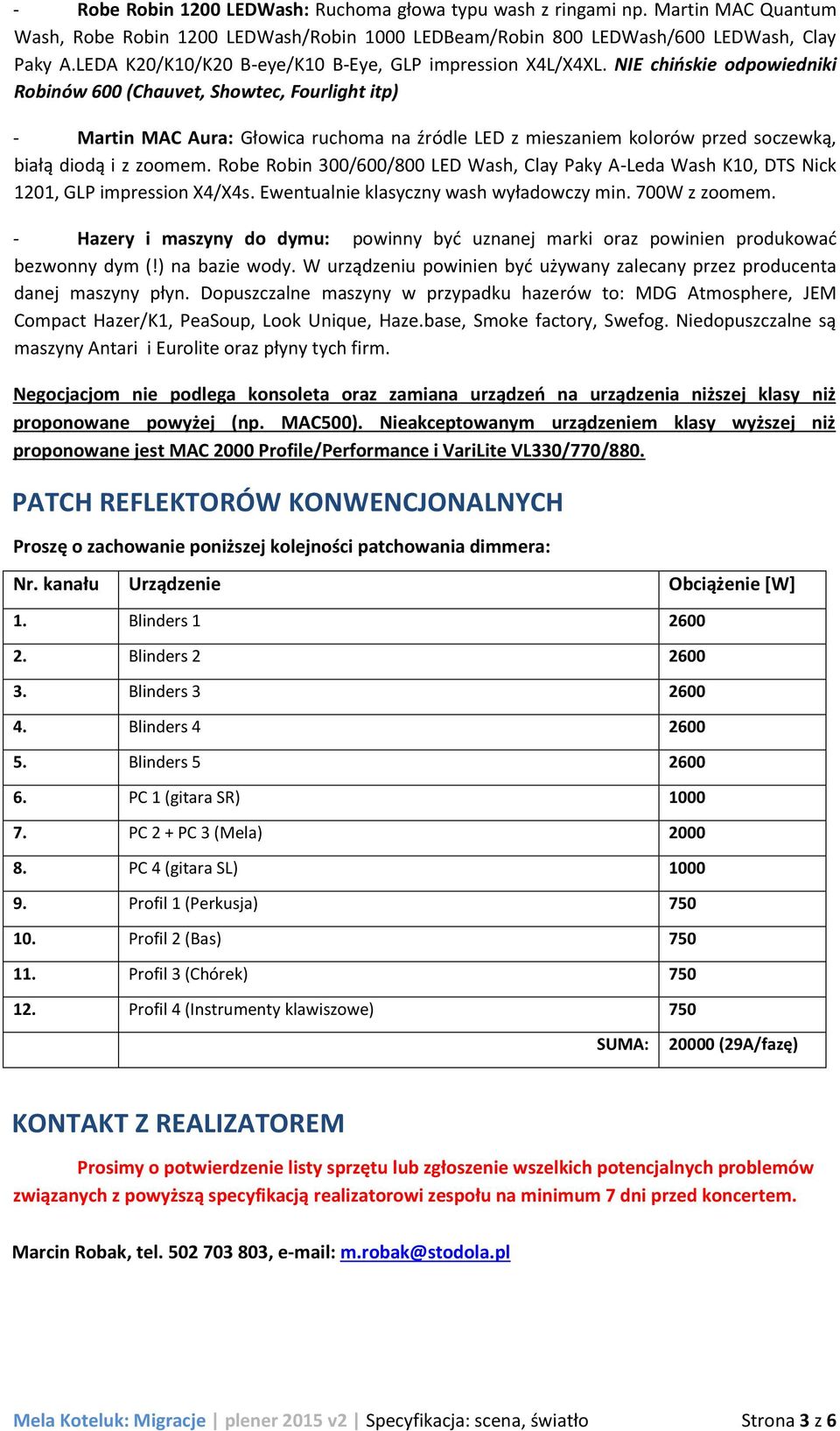 NIE chińskie odpowiedniki Robinów 600 (Chauvet, Showtec, Fourlight itp) - Martin MAC Aura: Głowica ruchoma na źródle LED z mieszaniem kolorów przed soczewką, białą diodą i z zoomem.