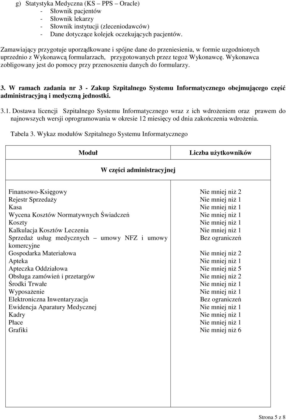 Wykonawca zobligowany jest do pomocy przy przenoszeniu danych do formularzy. 3.