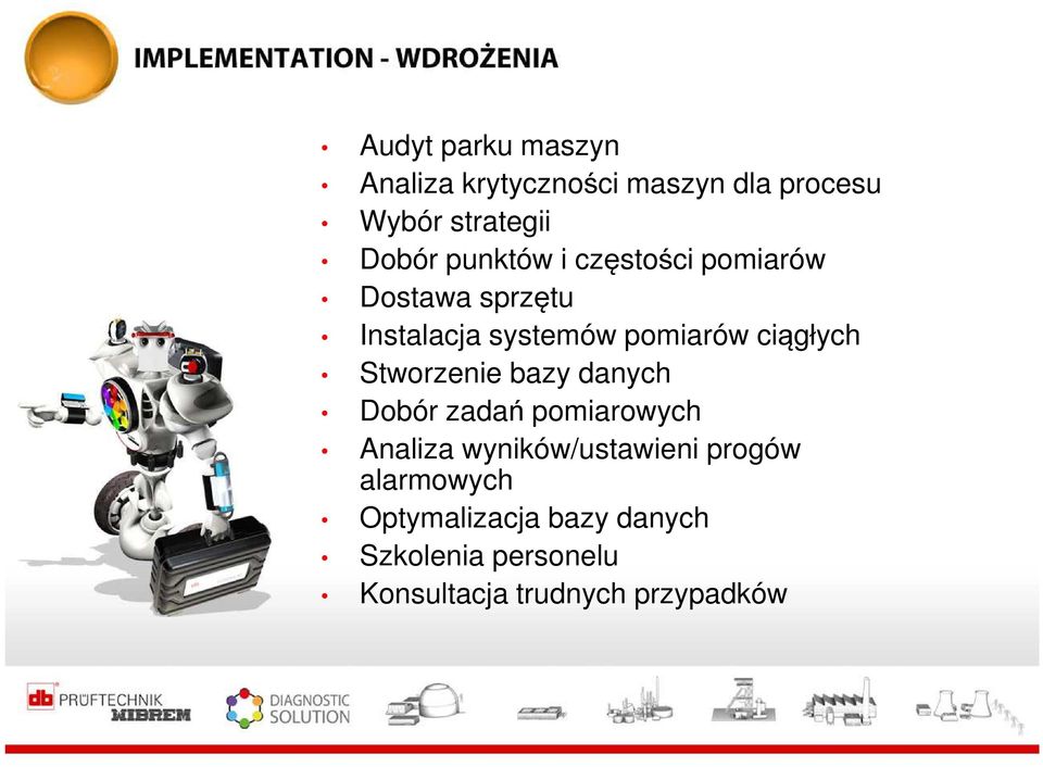 Stworzenie bazy danych Dobór zadań pomiarowych Analiza wyników/ustawieni progów