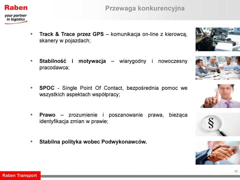 Of Contact, bezpośrednia pomoc we wszystkich aspektach współpracy; Prawo zrozumienie i