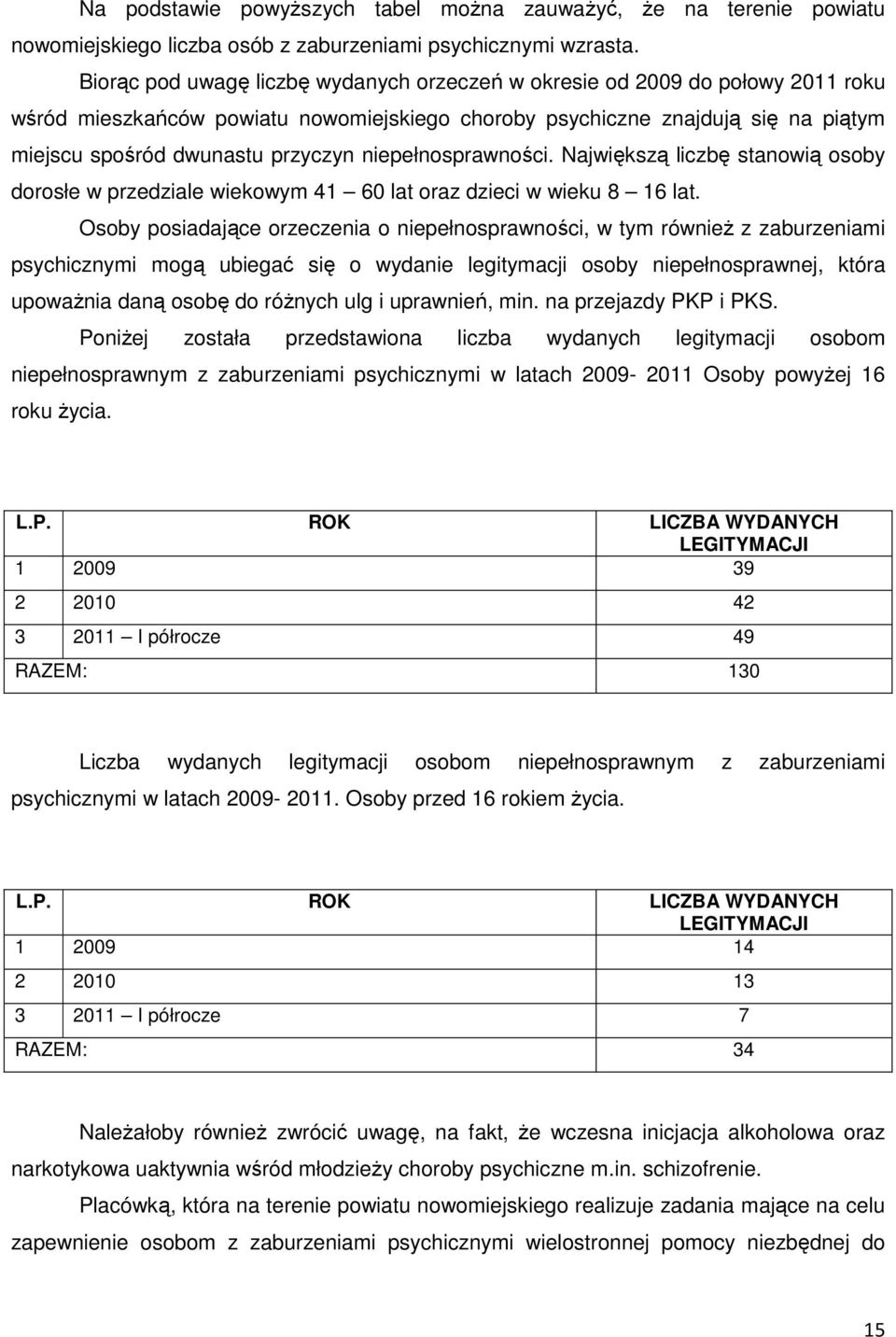 niepełnosprawności. Największą liczbę stanowią osoby dorosłe w przedziale wiekowym 41 60 lat oraz dzieci w wieku 8 16 lat.