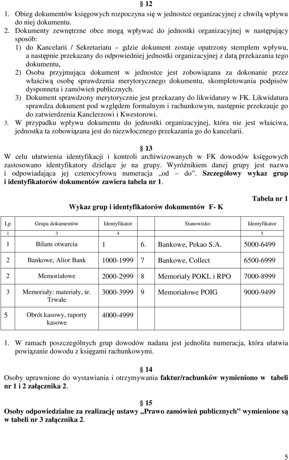 odpowiedniej jednostki organizacyjnej z datą przekazania tego dokumentu, 2) Osoba przyjmująca dokument w jednostce jest zobowiązana za dokonanie przez właściwą osobę sprawdzenia merytorycznego