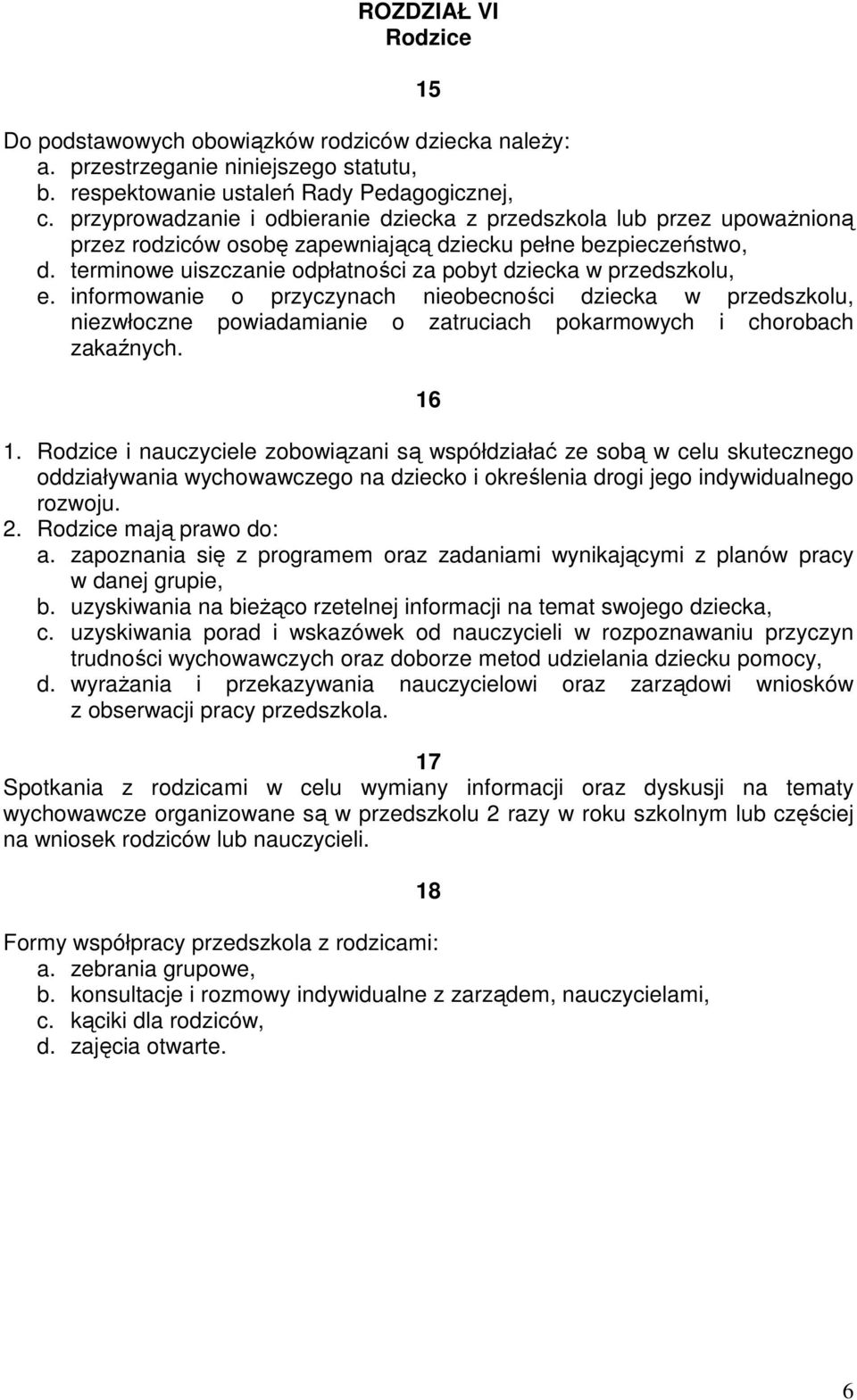 terminowe uiszczanie odpłatności za pobyt dziecka w przedszkolu, e.