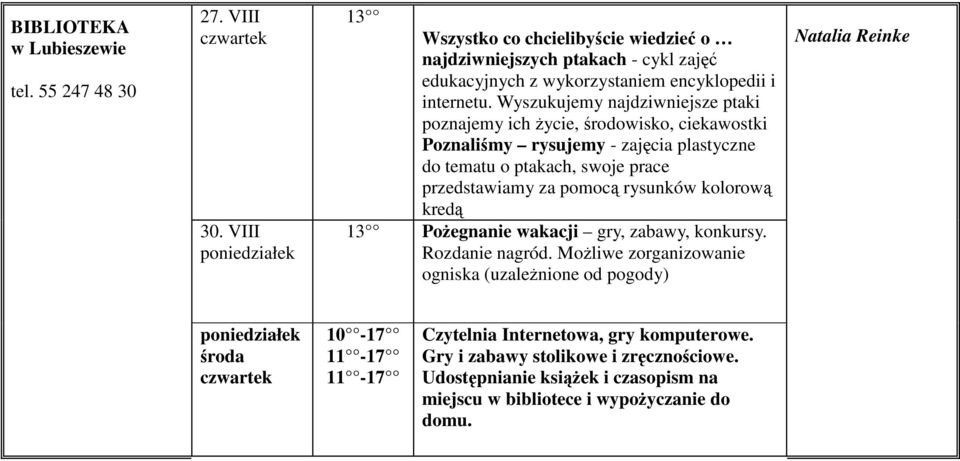 Wyszukujemy najdziwniejsze ptaki poznajemy ich Ŝycie, środowisko, ciekawostki Poznaliśmy rysujemy - zajęcia plastyczne do tematu o ptakach, swoje prace przedstawiamy za