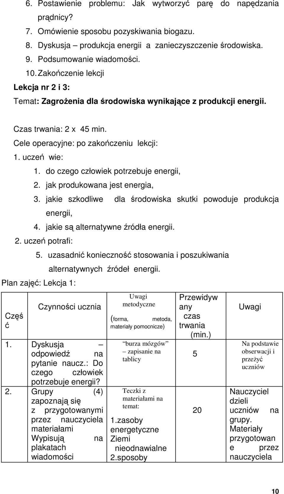 do czego człowiek potrzebuje energii, 2. jak produkowana jest energia, 3. jakie szkodliwe dla środowiska skutki powoduje produkcja energii, 4. jakie są alternatywne źródła energii. 2. uczeń potrafi: 5.