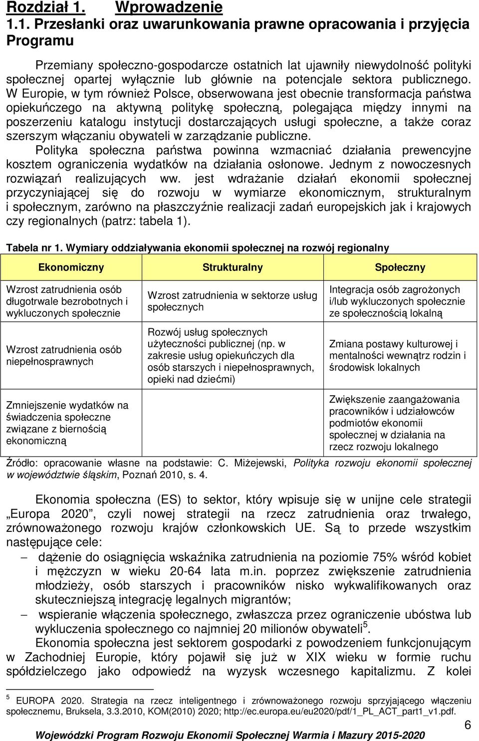 1. Przesłanki oraz uwarunkowania prawne opracowania i przyjęcia Programu Przemiany społeczno-gospodarcze ostatnich lat ujawniły niewydolność polityki społecznej opartej wyłącznie lub głównie na