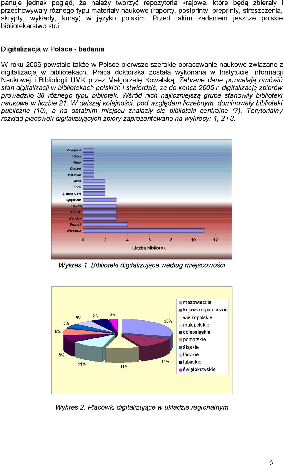 Digitalizacja w Polsce - badania W roku 2006 powstało także w Polsce pierwsze szerokie opracowanie naukowe związane z digitalizacją w bibliotekach.