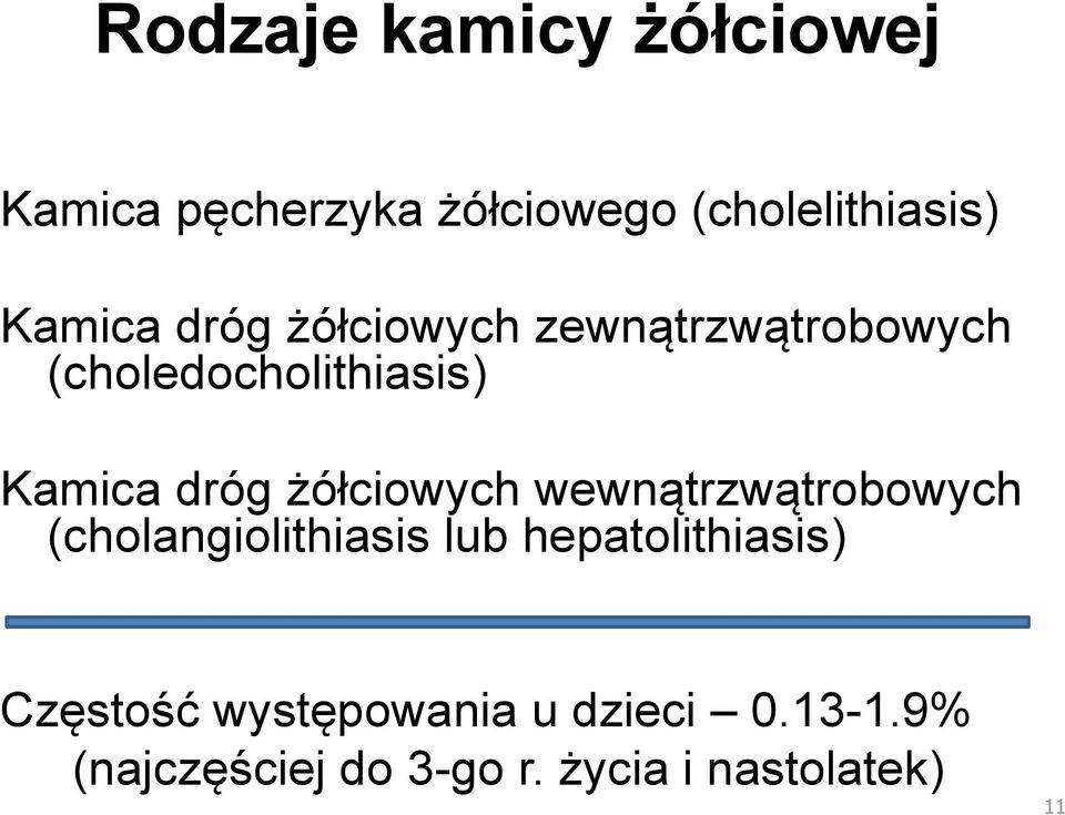 żółciowych wewnątrzwątrobowych (cholangiolithiasis lub hepatolithiasis)