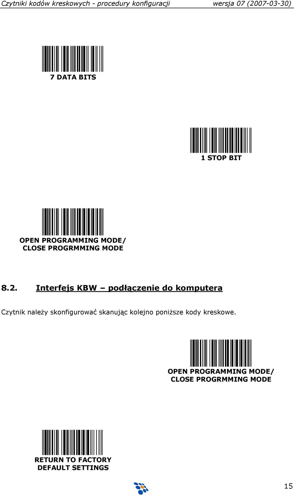 Interfejs KBW podłączenie do komputera Czytnik naleŝy