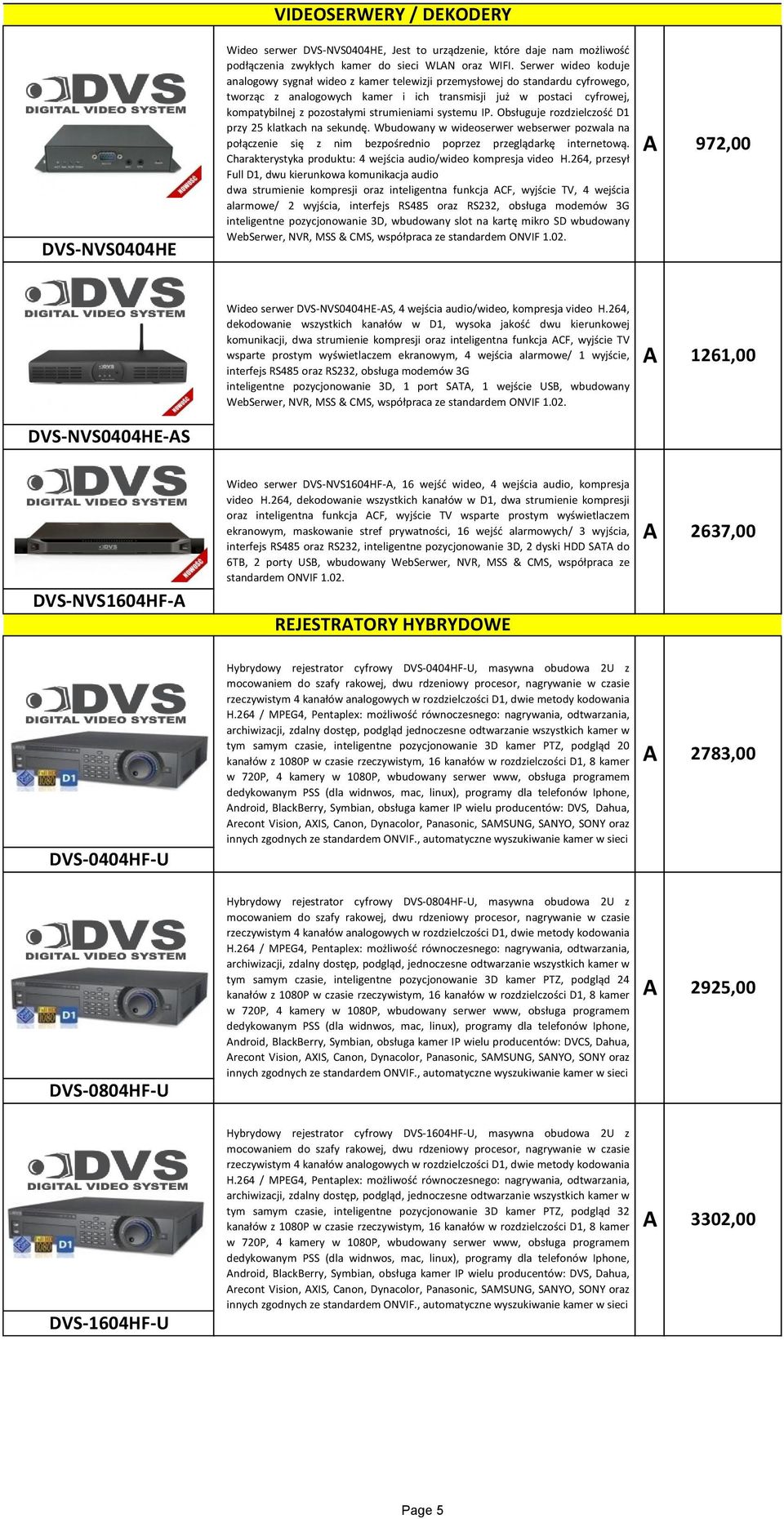 strumieniami systemu IP. Obsługuje rozdzielczość D1 przy 25 klatkach na sekundę. Wbudowany w wideoserwer webserwer pozwala na połączenie się z nim bezpośrednio poprzez przeglądarkę internetową.